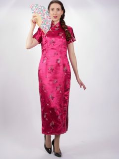 Estalla Rose tries cerise cheongsam Estalla Rose tries cerise cheongsam