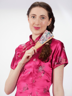 Estalla Rose tries cerise cheongsam Estalla Rose tries cerise cheongsam