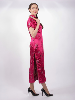 Estalla Rose tries cerise cheongsam Estalla Rose tries cerise cheongsam