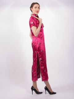 Estalla Rose tries cerise cheongsam Estalla Rose tries cerise cheongsam