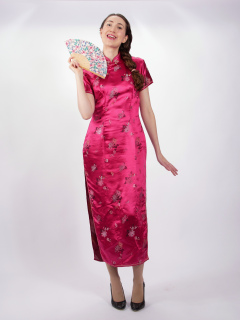 Estalla Rose tries cerise cheongsam Estalla Rose tries cerise cheongsam