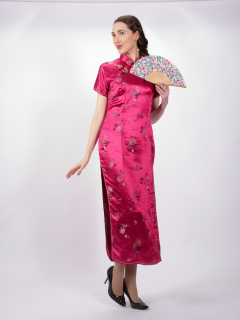 Estalla Rose tries cerise cheongsam Estalla Rose tries cerise cheongsam