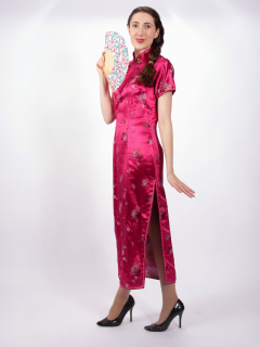 Estalla Rose tries cerise cheongsam Estalla Rose tries cerise cheongsam