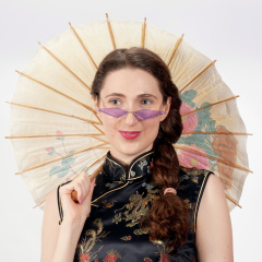 Estalla Rose in black cheongsam Estalla Rose in black cheongsam