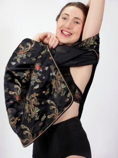Estalla Rose in black cheongsam Estalla Rose in black cheongsam