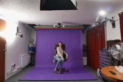 Wide angle shot of the studio