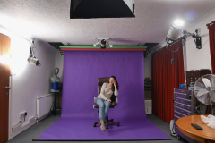 Wide angle shot of the studio