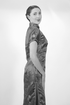 Estalla Rose tries cerise cheongsam Estalla Rose tries cerise cheongsam