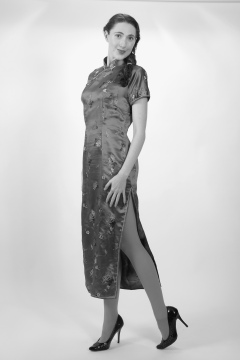 Estalla Rose tries cerise cheongsam Estalla Rose tries cerise cheongsam