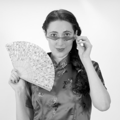 Estalla Rose tries cerise cheongsam