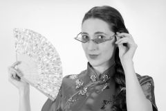 Estalla Rose tries cerise cheongsam Estalla Rose tries cerise cheongsam