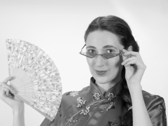Estalla Rose tries cerise cheongsam