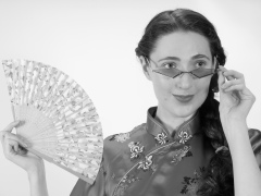 Estalla Rose tries cerise cheongsam Estalla Rose tries cerise cheongsam