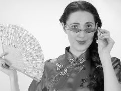 Estalla Rose tries cerise cheongsam Estalla Rose tries cerise cheongsam