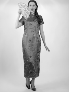 Estalla Rose tries cerise cheongsam Estalla Rose tries cerise cheongsam