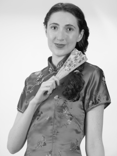 Estalla Rose tries cerise cheongsam Estalla Rose tries cerise cheongsam