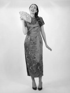 Estalla Rose tries cerise cheongsam Estalla Rose tries cerise cheongsam
