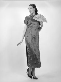 Estalla Rose tries cerise cheongsam Estalla Rose tries cerise cheongsam