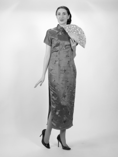 Estalla Rose tries cerise cheongsam Estalla Rose tries cerise cheongsam