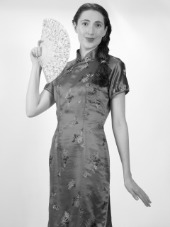 Estalla Rose tries cerise cheongsam Estalla Rose tries cerise cheongsam