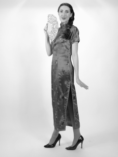 Estalla Rose tries cerise cheongsam Estalla Rose tries cerise cheongsam