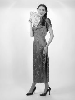 Estalla Rose tries cerise cheongsam Estalla Rose tries cerise cheongsam