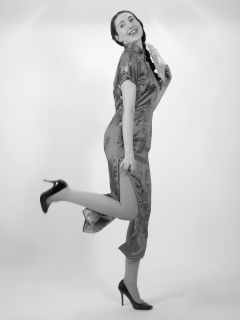 Estalla Rose tries cerise cheongsam Estalla Rose tries cerise cheongsam