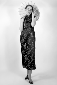 Estalla Rose in black cheongsam Estalla Rose in black cheongsam