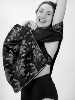 Estalla Rose in black cheongsam