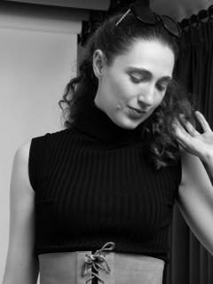 Estalla Rose exercises in vitage t-shirt and girdle