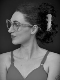 2026-02-07 Estella-Rose matching red bra, under bust corset and control briefs worn as hot pants