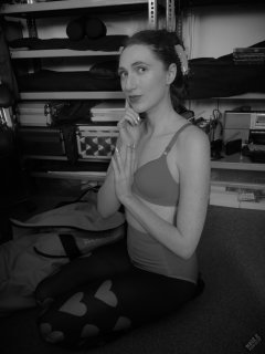 2026-02-07 Estella-Rose matching red bra and control briefs worn as hot pants, relaxing after shoot