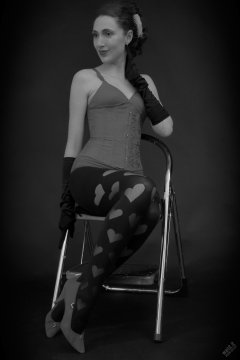 2026-02-07 Estella-Rose matching red bra, under bust corset and control briefs worn as hot pants