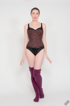 2026-09-26 Estella-Rose in maroon Vollers corset. duo woollens shoot