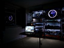 LED lighting demo. 2016-09-23 Studio at Night, long-shot