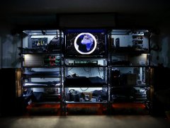 LED lighting demo. 2016-09-23 Studio at Night, long-shot