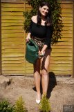 2017-04-09 Imogen black top and animal print control briefs worn as hotpants