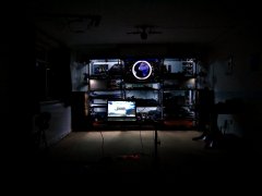 LED lighting demo. 2016-09-23 Studio at Night, long-shot
