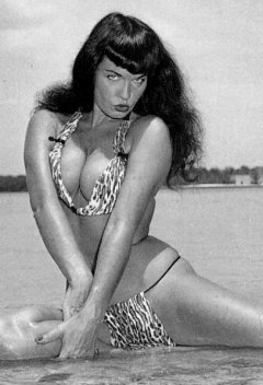 Bettie Page in the water