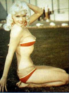 jayne mansfield red brown bikini