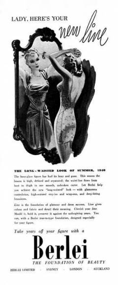 influences: Berlei New Line 1940s ad