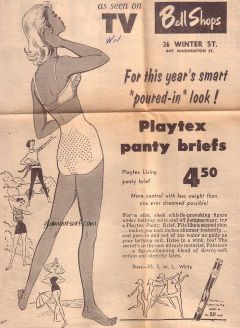 influences: Playtex latex girdle ad 1957