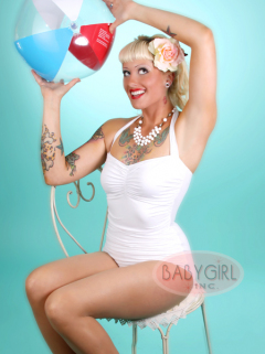influences: white one-piece swimsuit