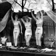 Girdles in shop window