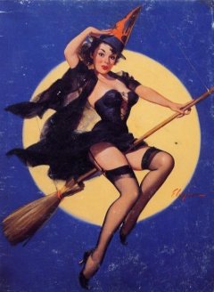 Halloween witch painting